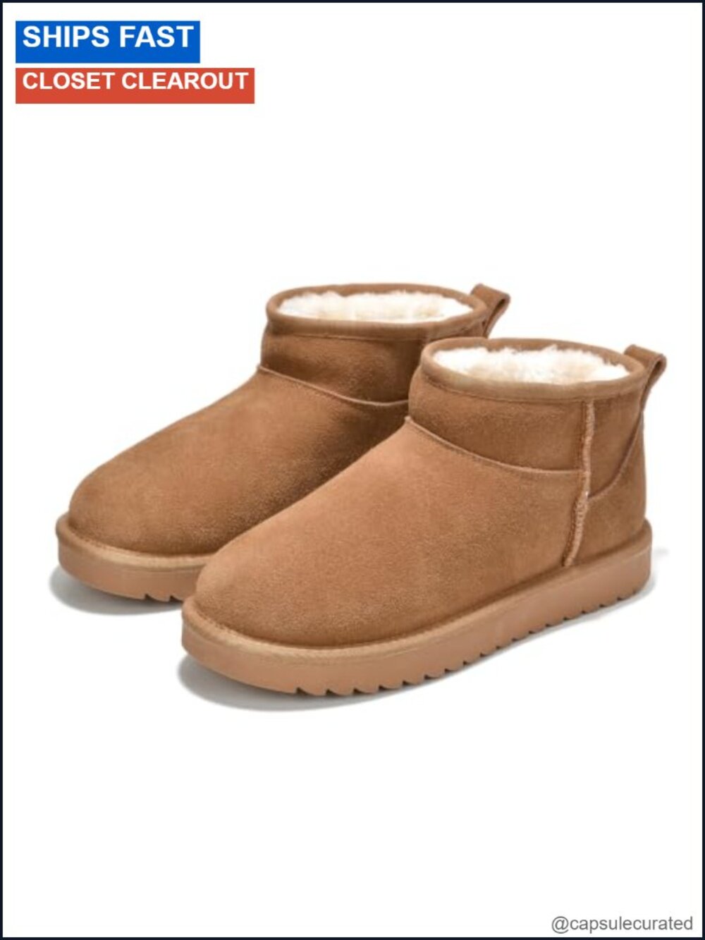 Genuine Leather Fur-Lined Ankle Boots Water Resistant Memory Foam